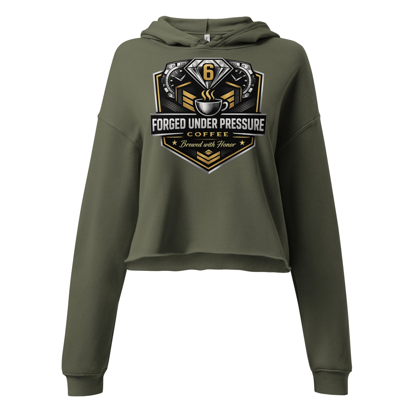 Crop Hoodie - Forged Under Pressure Coffee