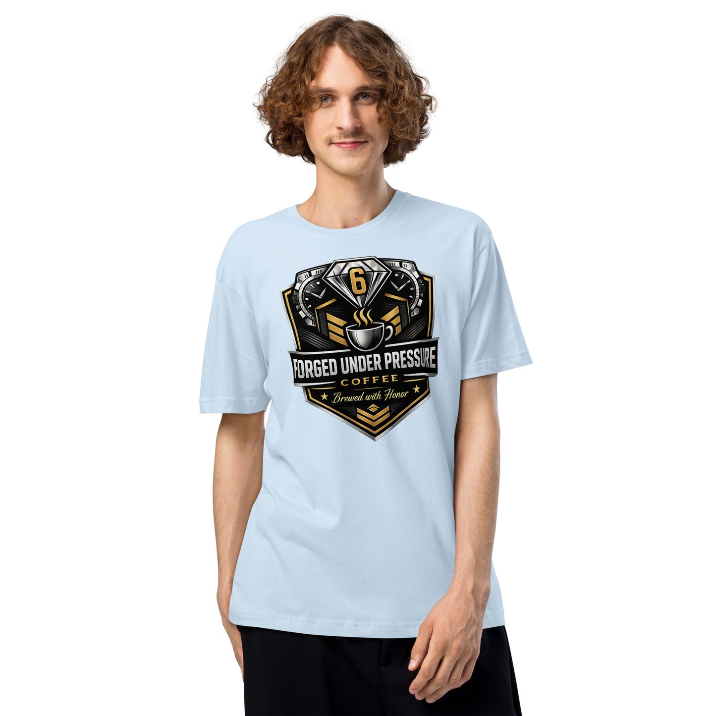 Unisex Fine Jersey Tee - Forged Under Pressure Coffee