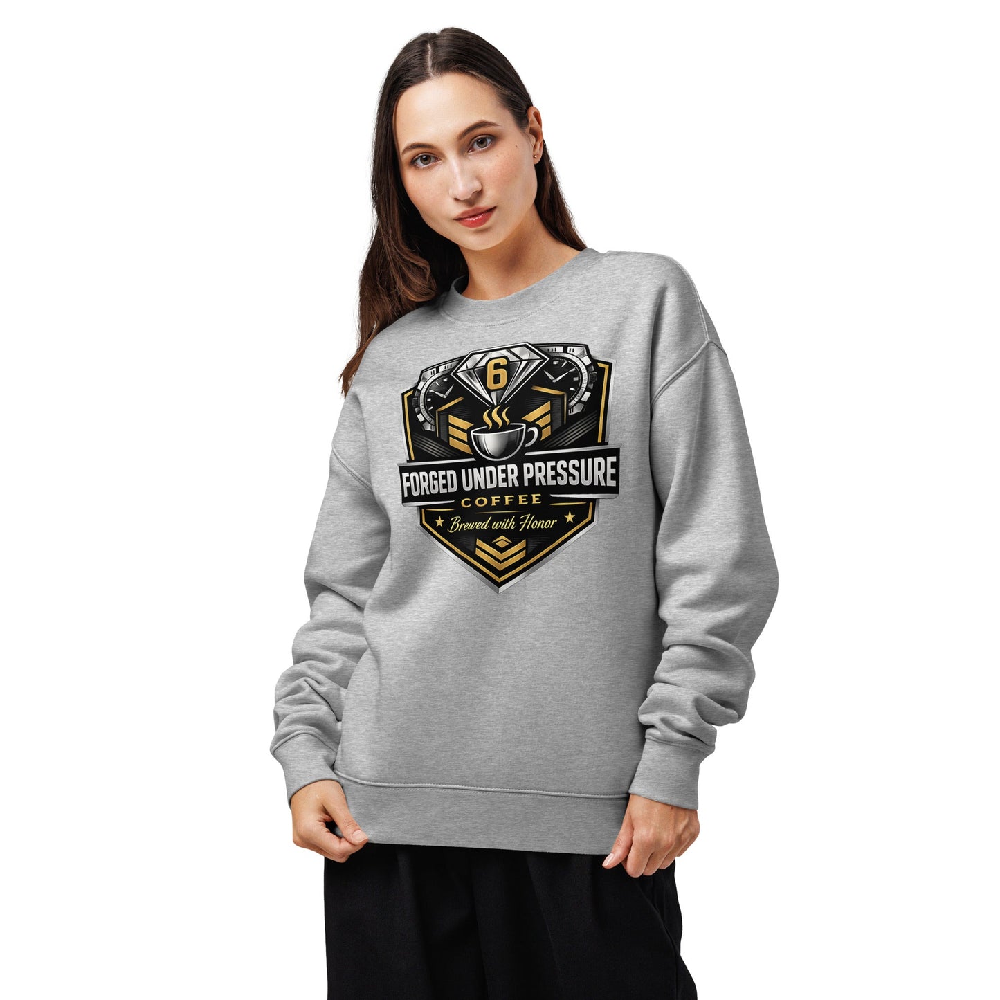 Unisex Relax Crew Neck Sweatshirt - Forged Under Pressure Coffee