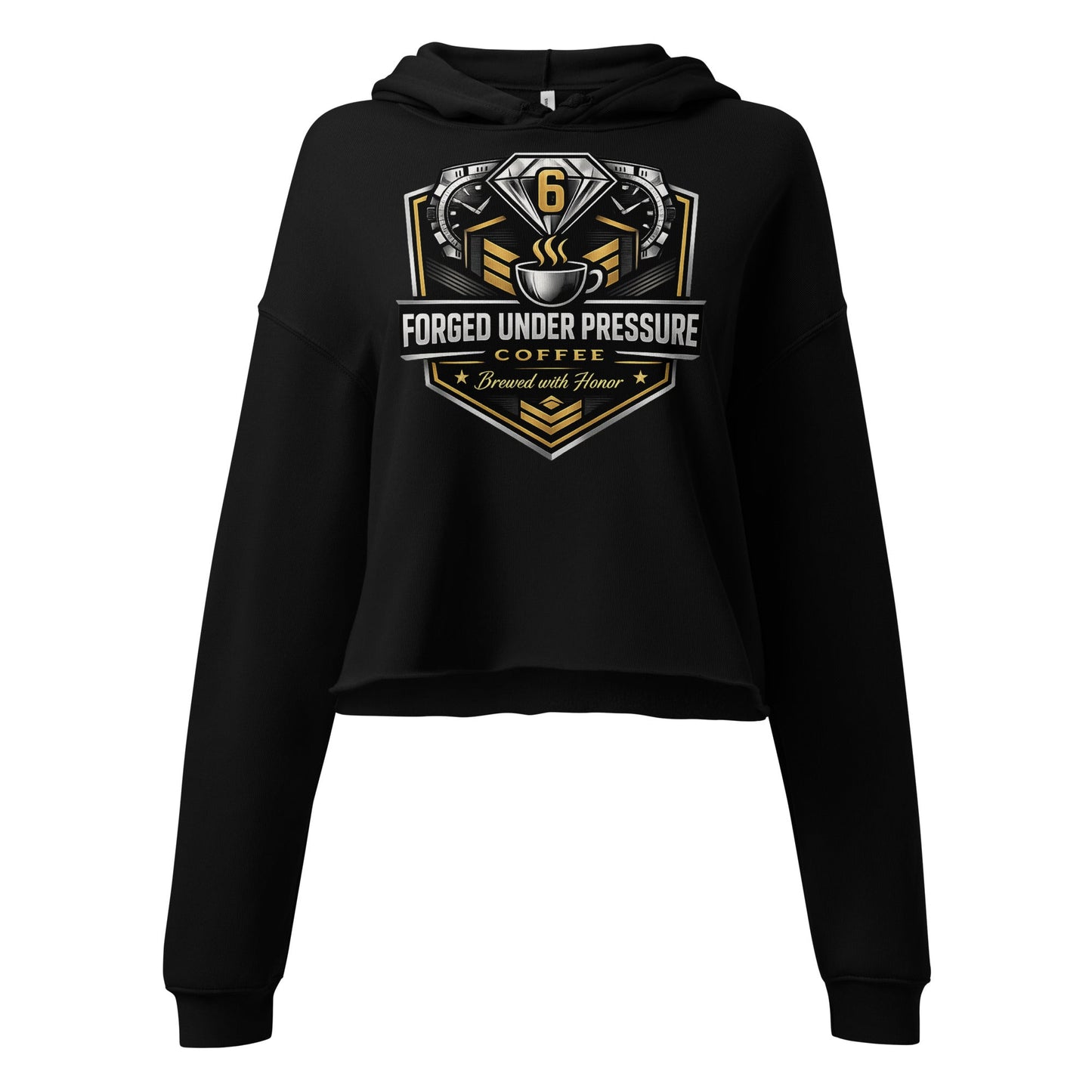 Crop Hoodie - Forged Under Pressure Coffee