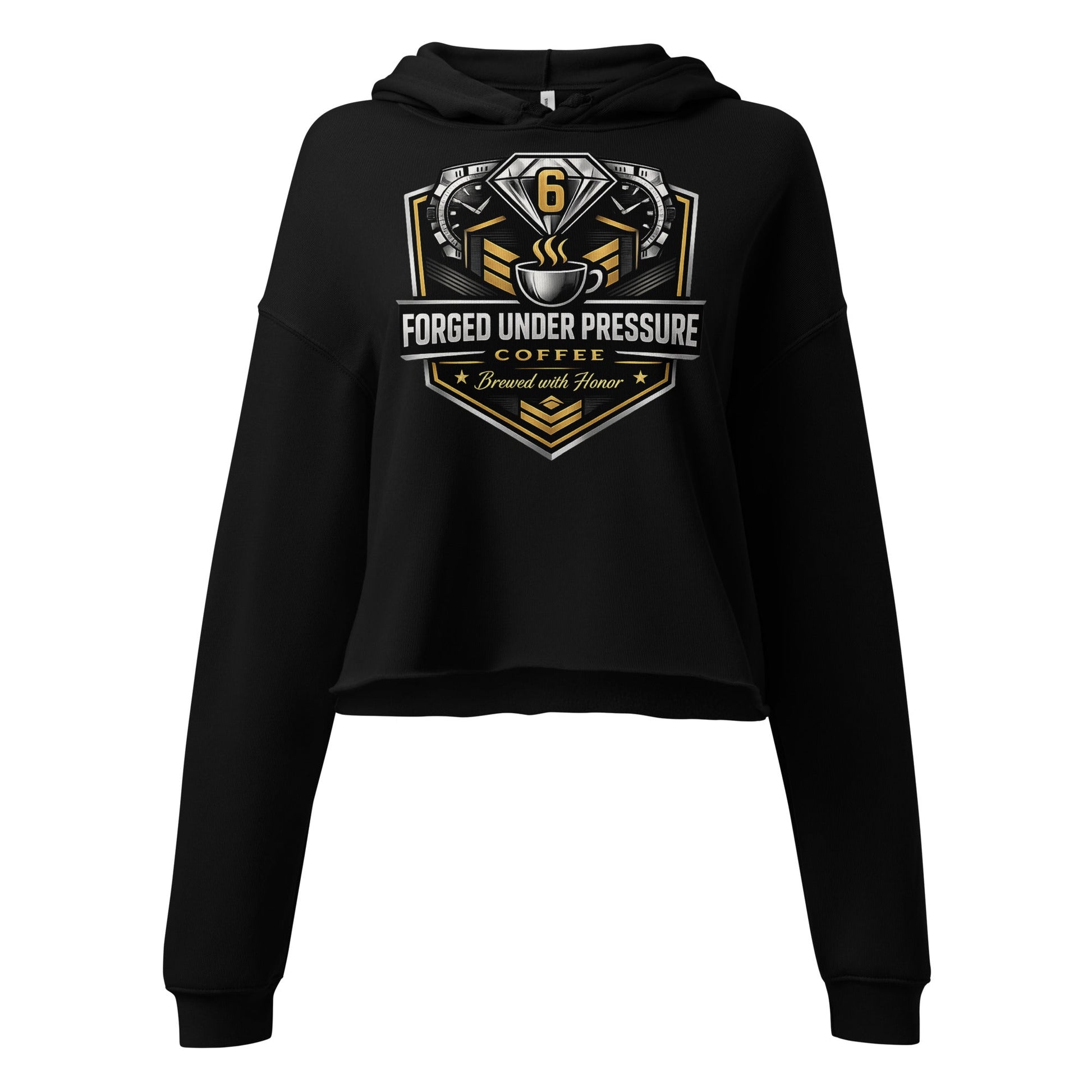 Crop Hoodie - Forged Under Pressure Coffee