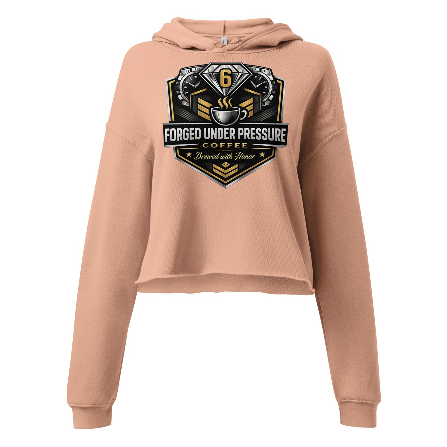 Crop Hoodie - Forged Under Pressure Coffee