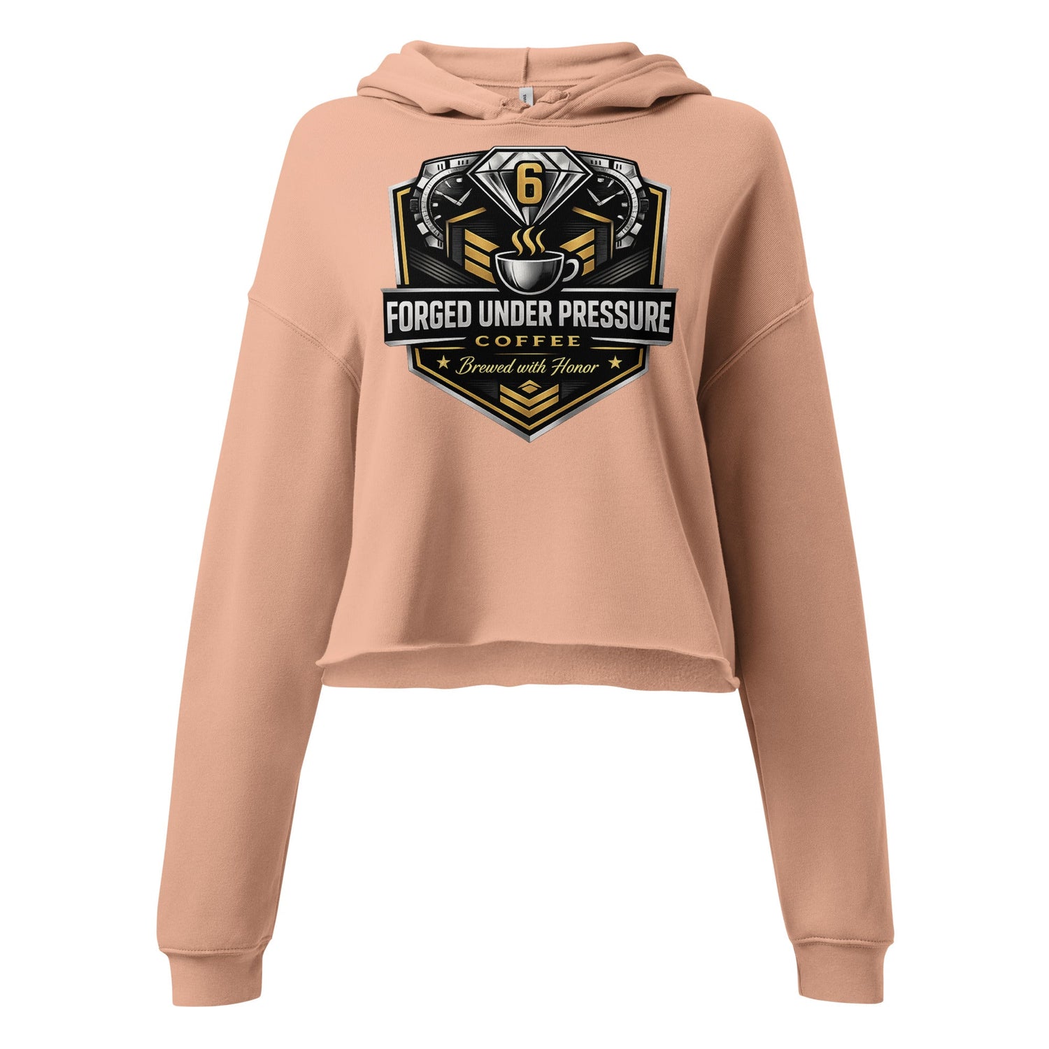 Crop Hoodie - Forged Under Pressure Coffee