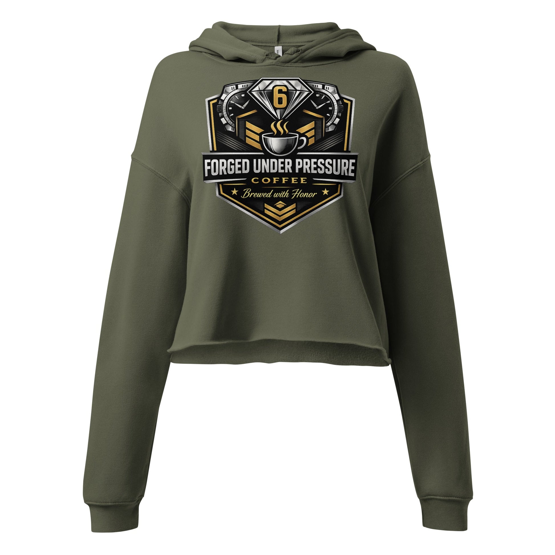 Crop Hoodie - Forged Under Pressure Coffee