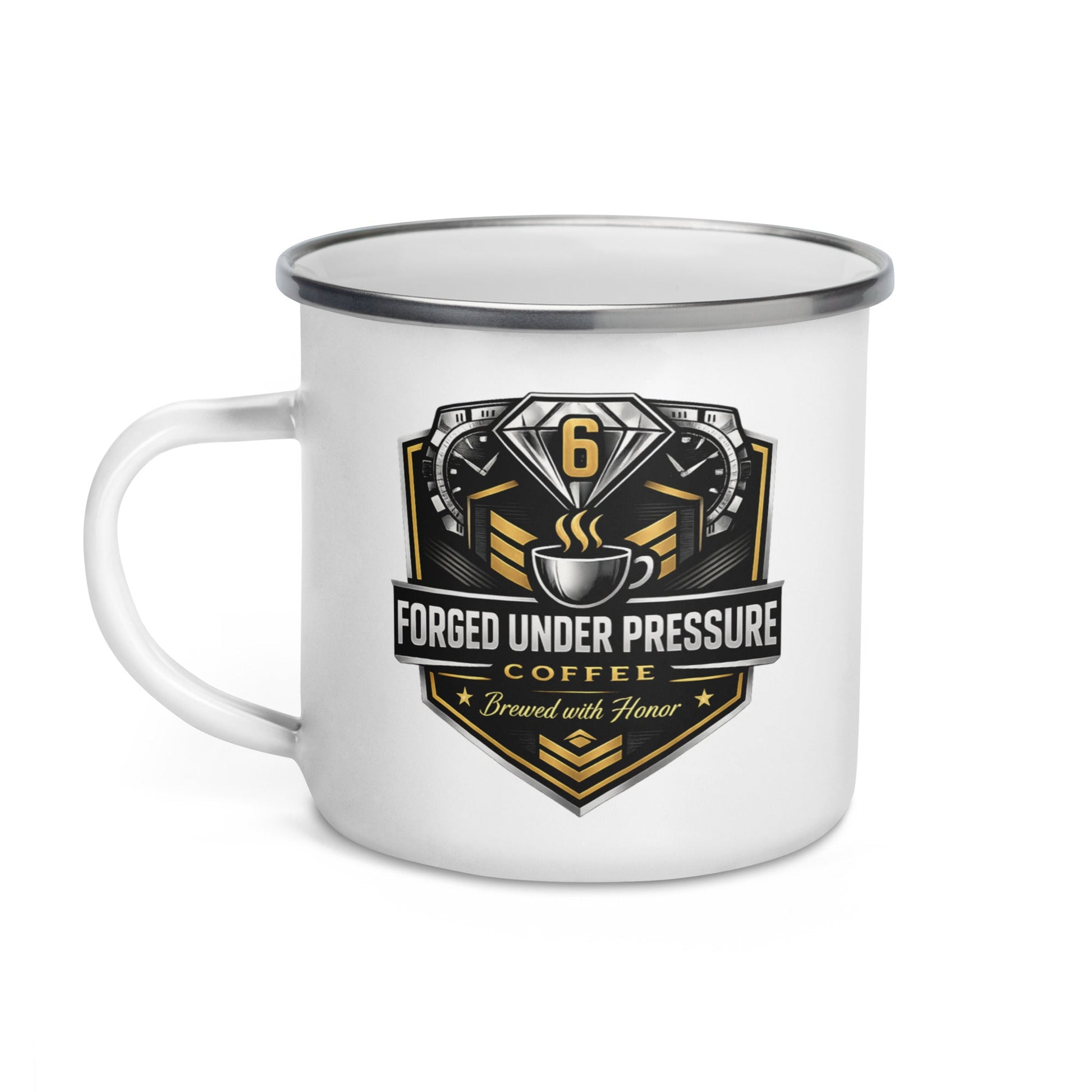 Enamel Mug - Forged Under Pressure Coffee