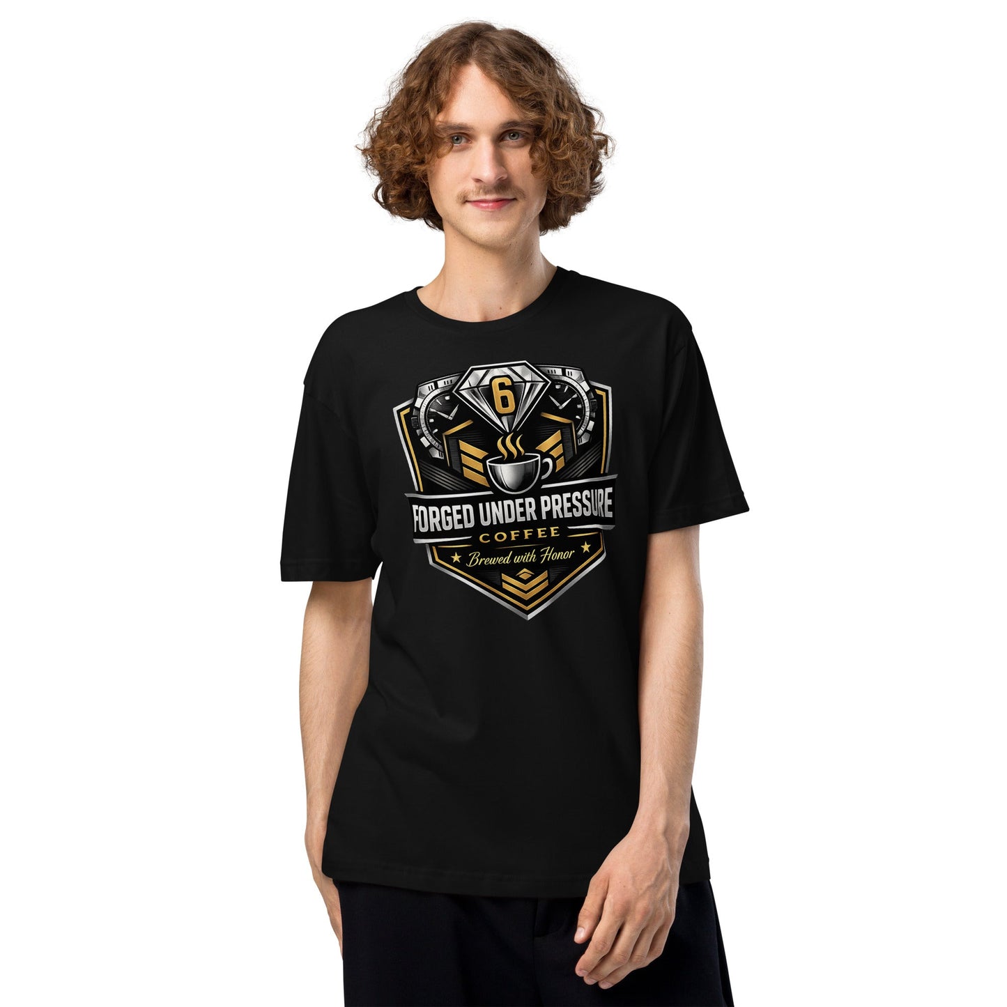 Unisex Fine Jersey Tee - Forged Under Pressure Coffee