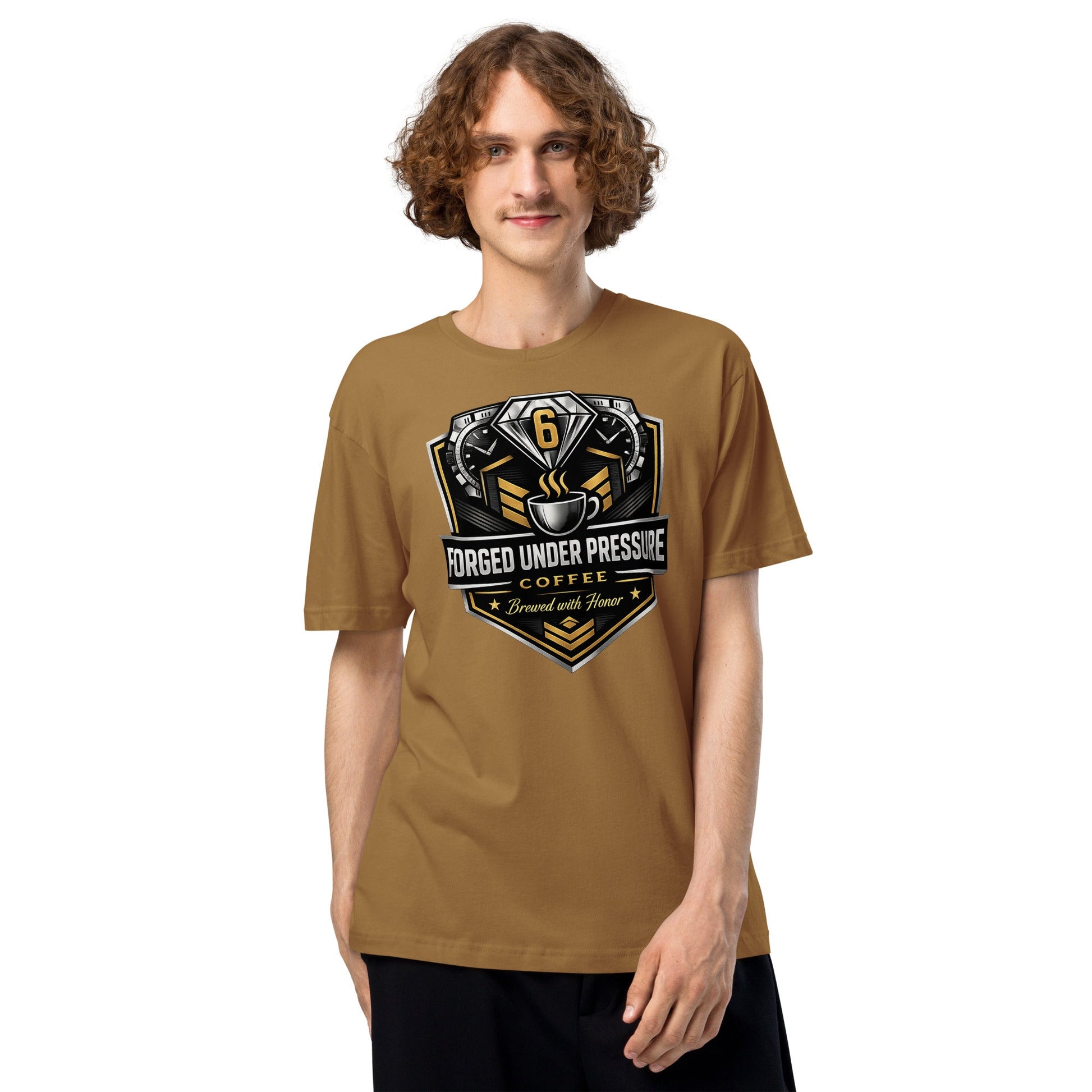 Unisex Fine Jersey Tee - Forged Under Pressure Coffee