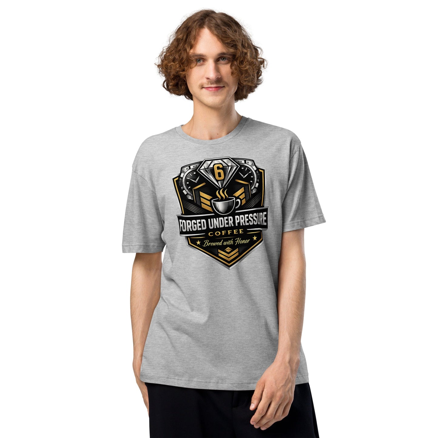 Unisex Fine Jersey Tee - Forged Under Pressure Coffee