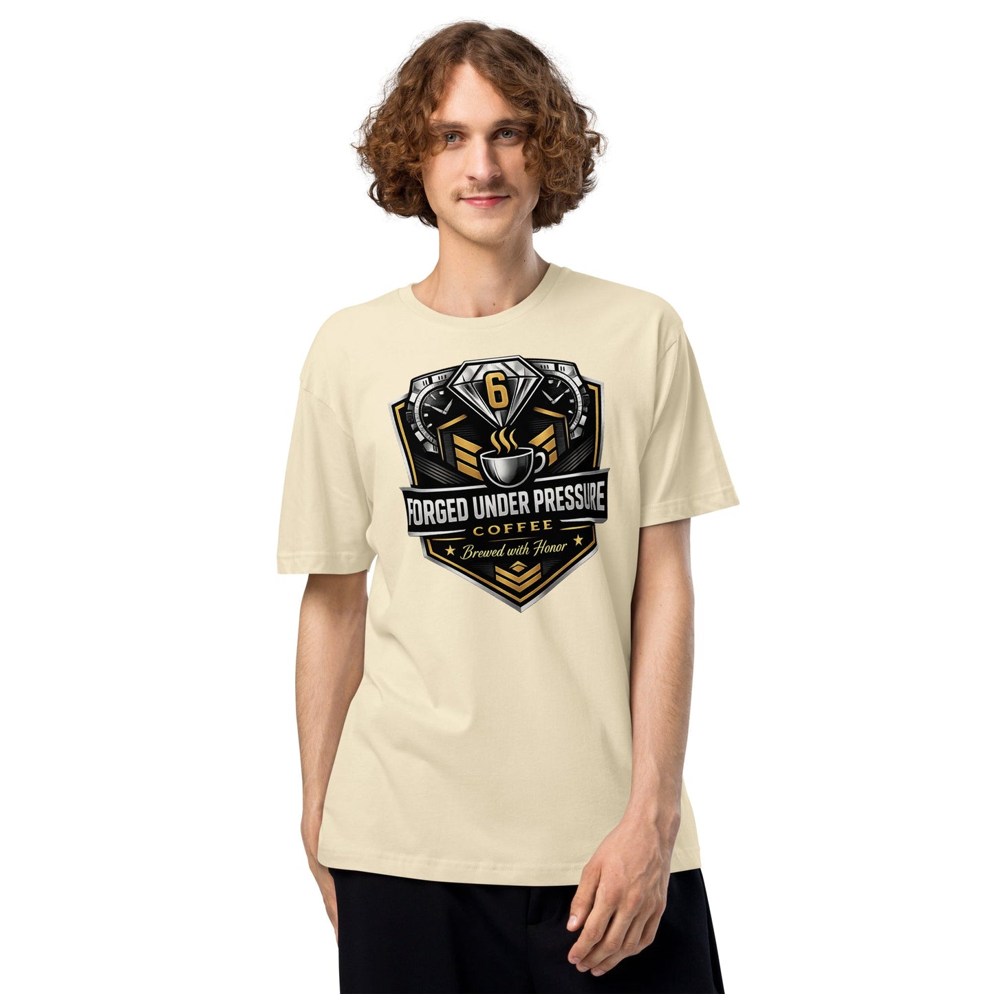 Unisex Fine Jersey Tee - Forged Under Pressure Coffee
