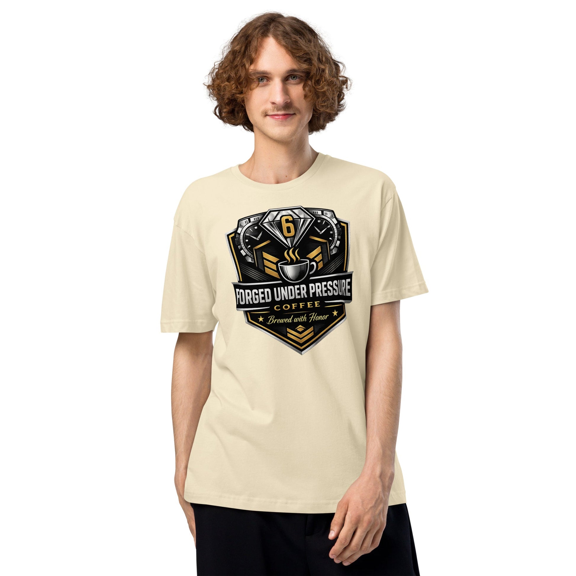 Unisex Fine Jersey Tee - Forged Under Pressure Coffee