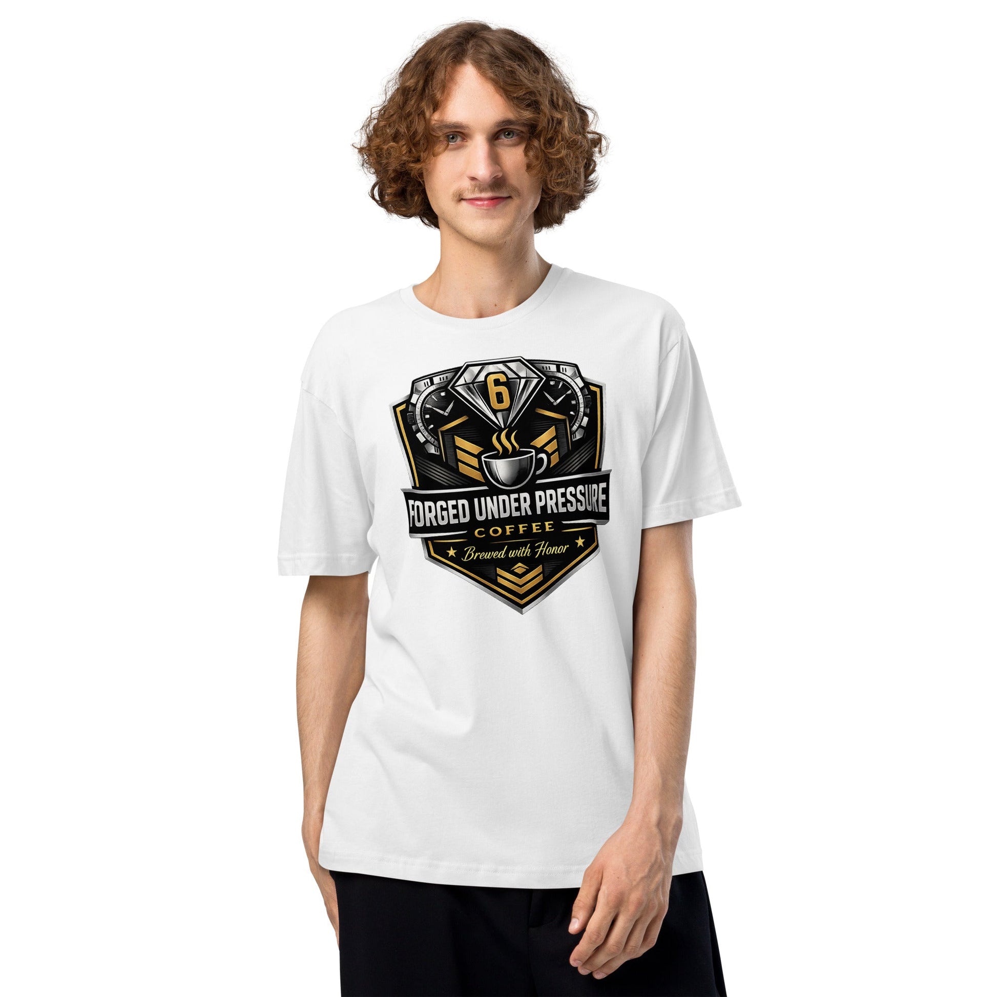 Unisex Fine Jersey Tee - Forged Under Pressure Coffee