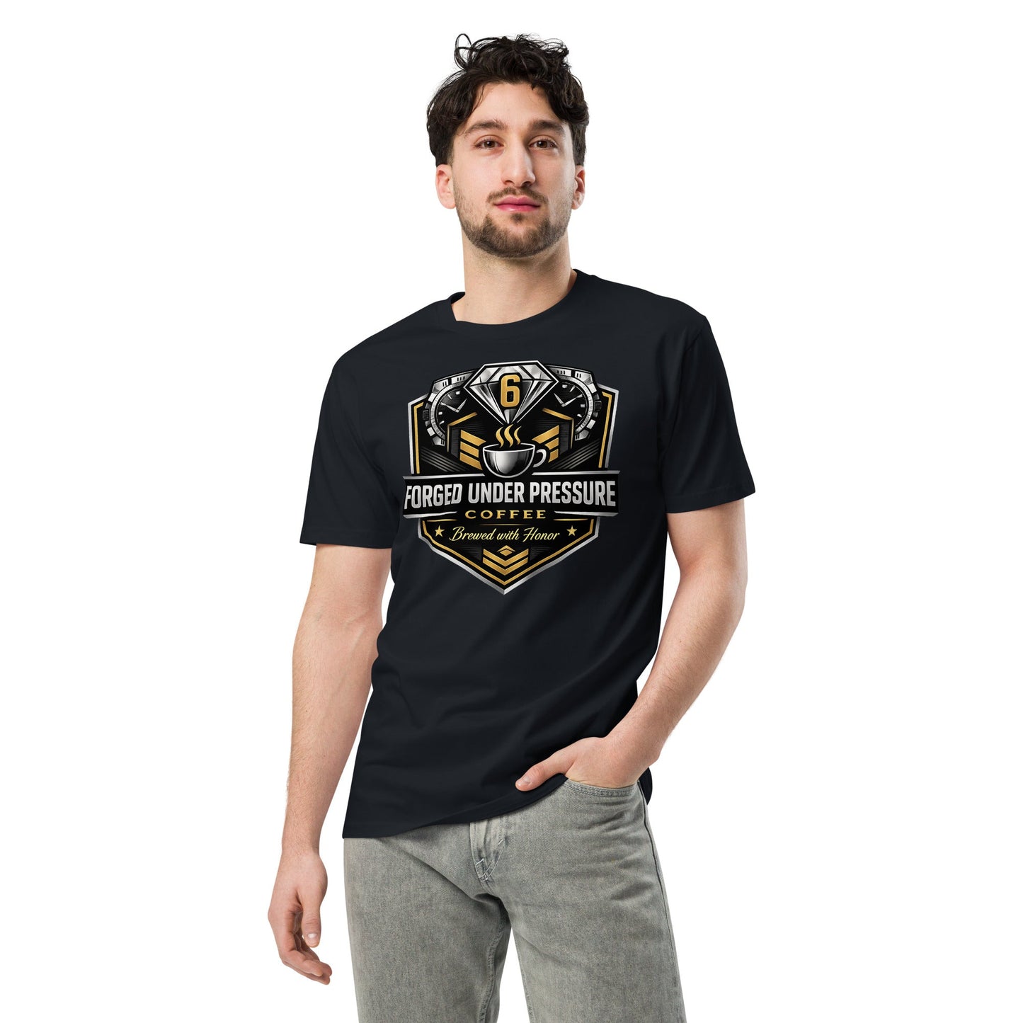 Unisex Premium T-Shirt - Forged Under Pressure Coffee