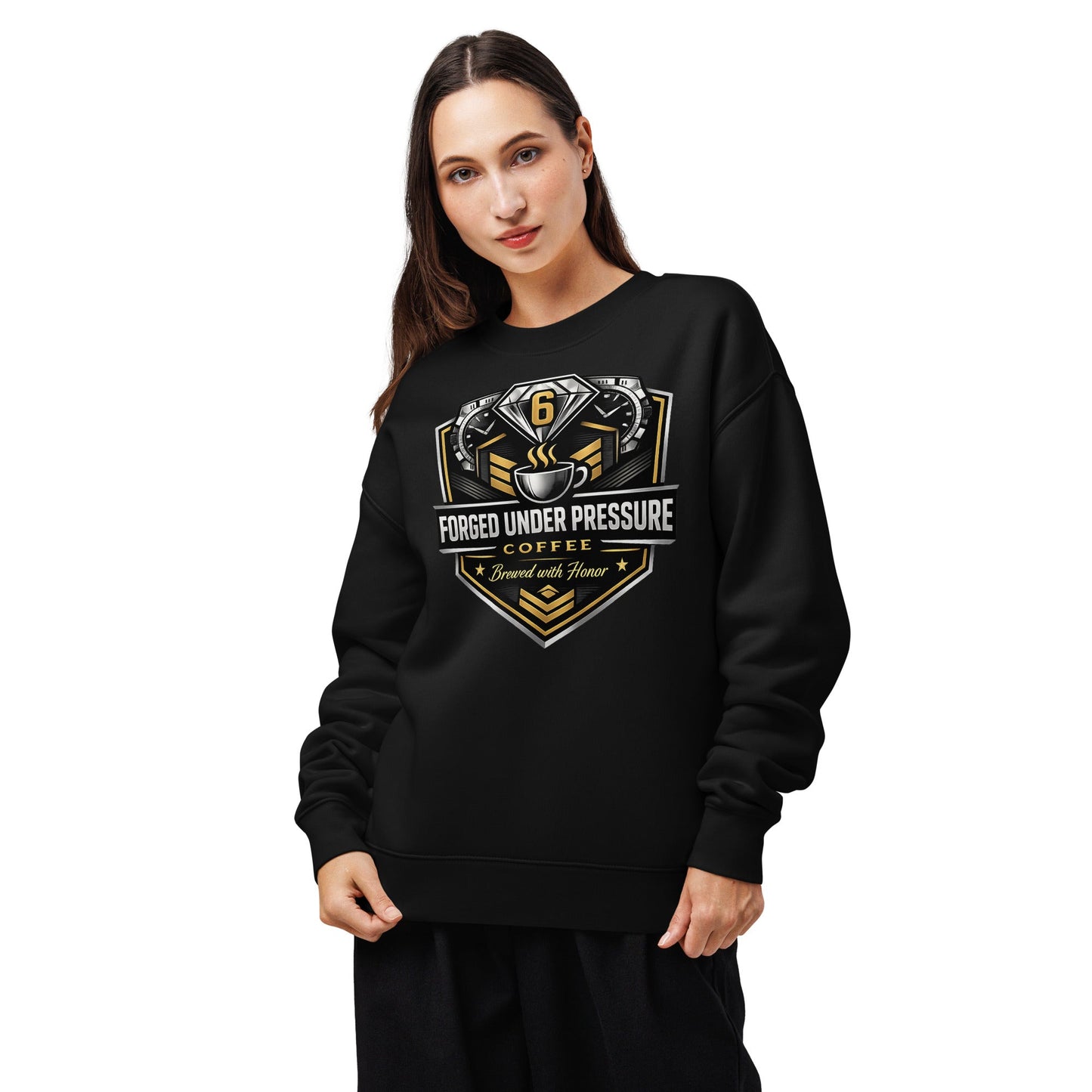 Unisex Relax Crew Neck Sweatshirt - Forged Under Pressure Coffee