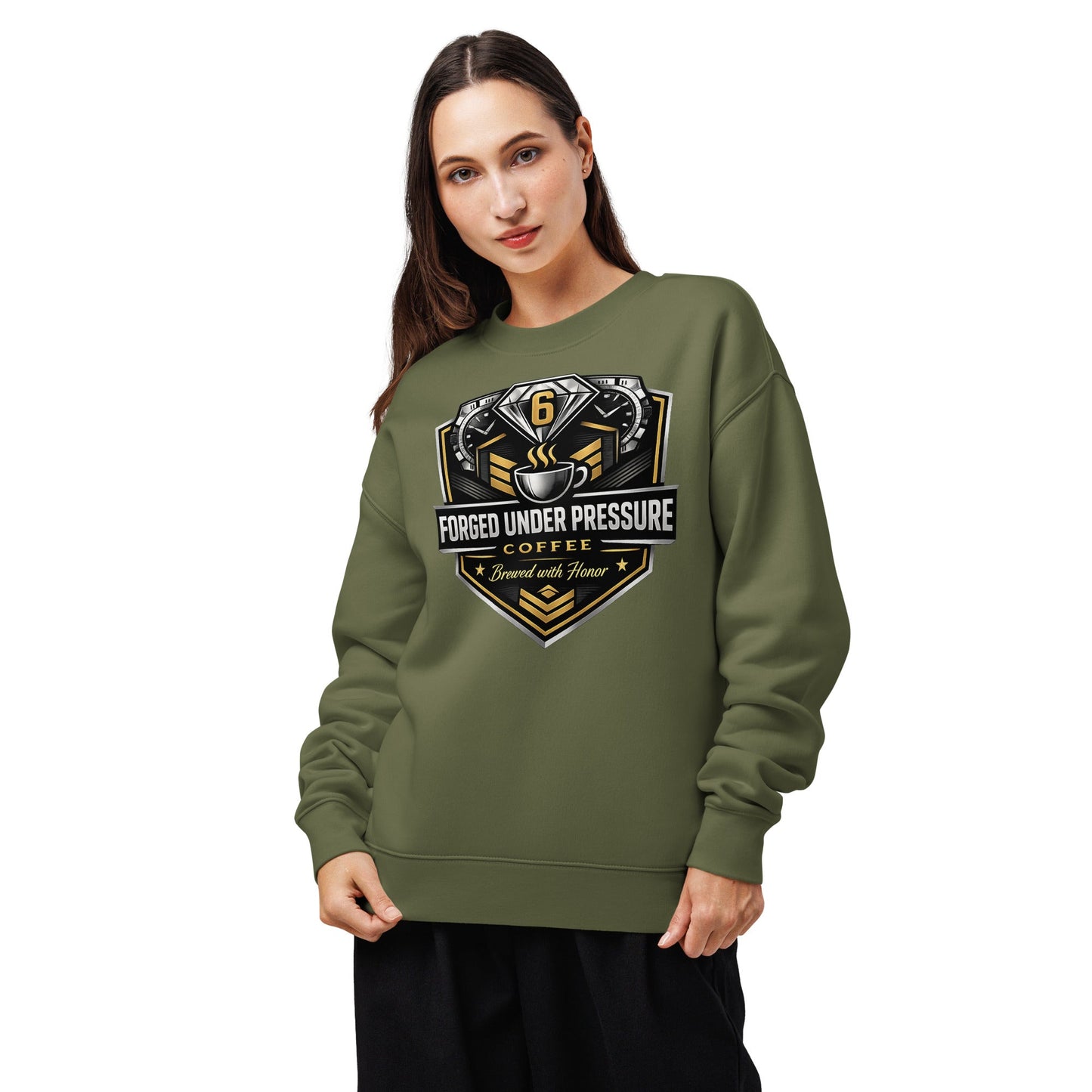Unisex Relax Crew Neck Sweatshirt - Forged Under Pressure Coffee