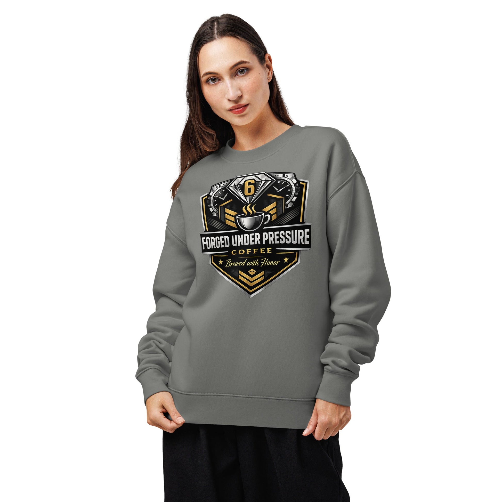 Unisex Relax Crew Neck Sweatshirt - Forged Under Pressure Coffee