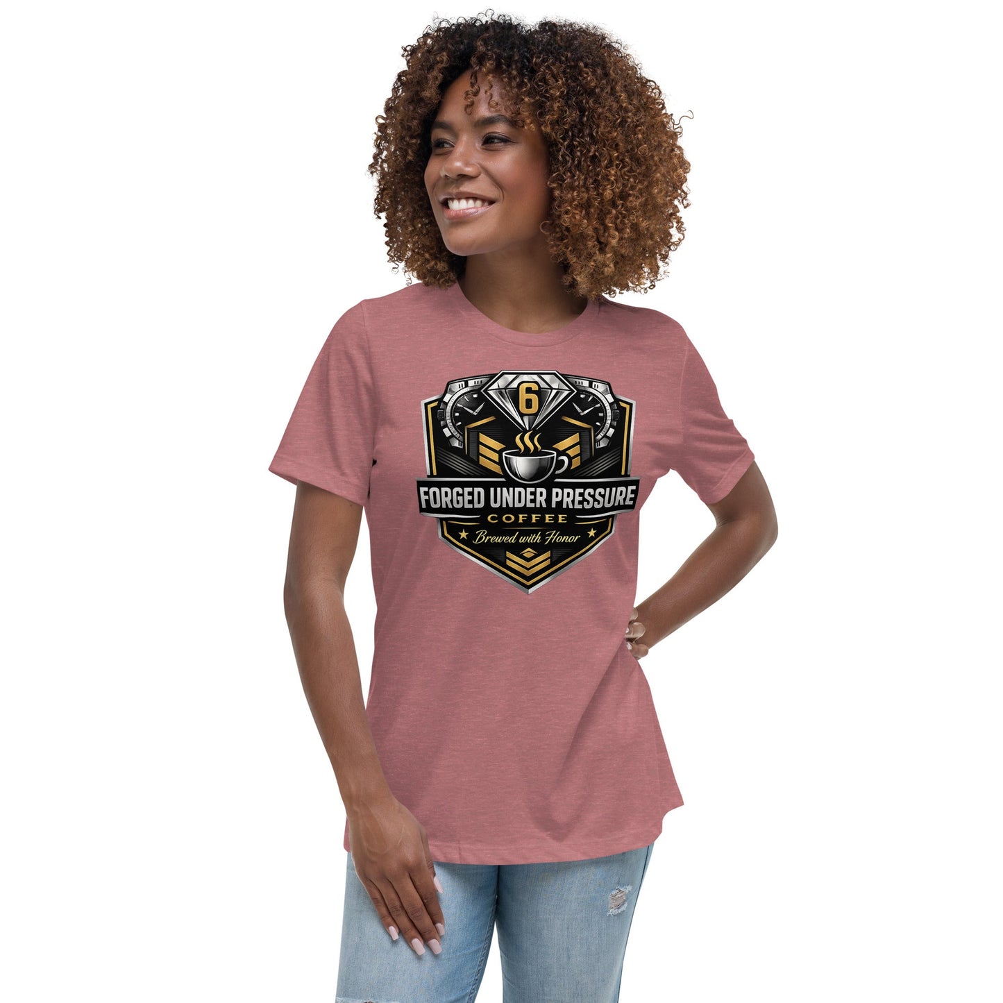 Women's Relaxed T-Shirt - Forged Under Pressure Coffee