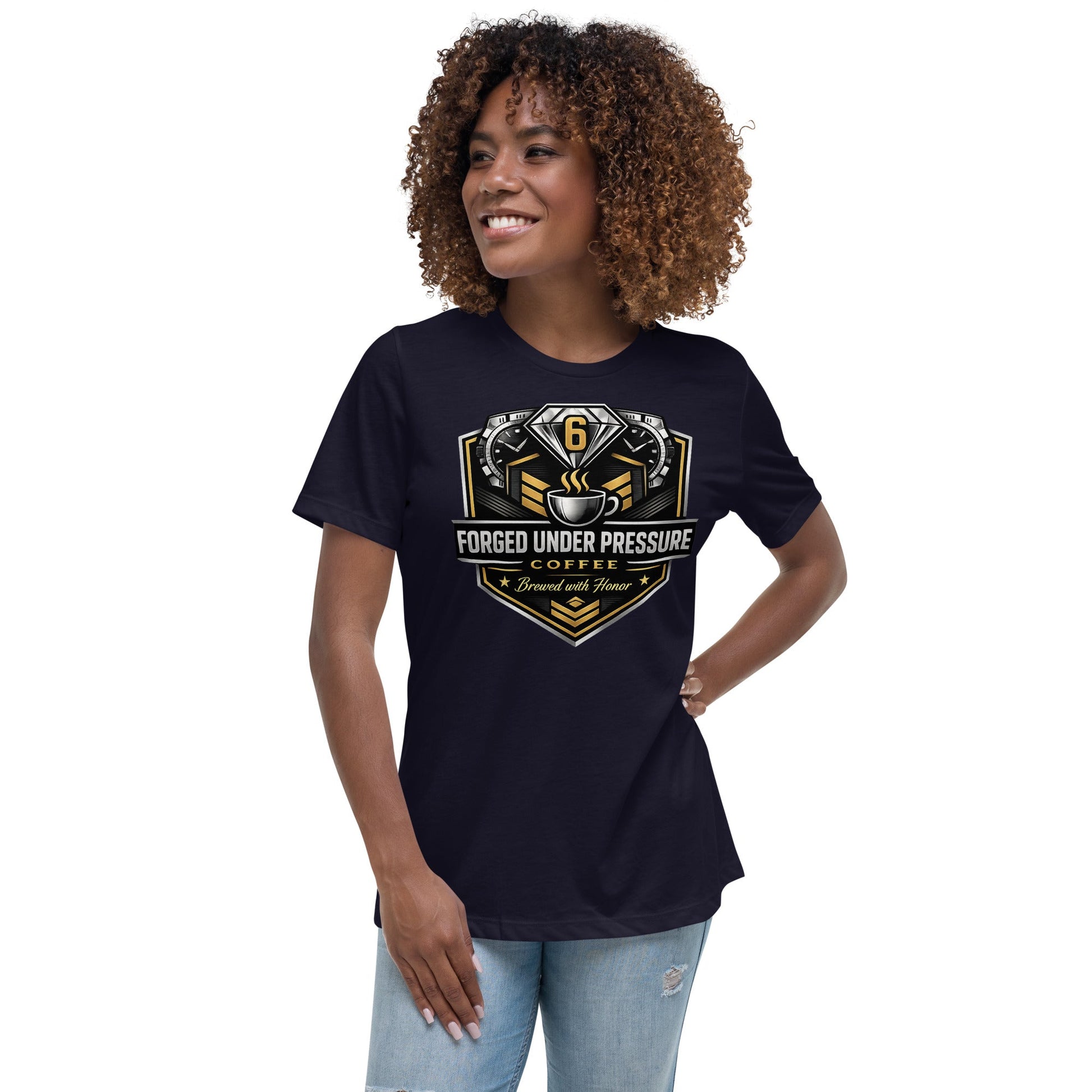 Women's Relaxed T-Shirt - Forged Under Pressure Coffee