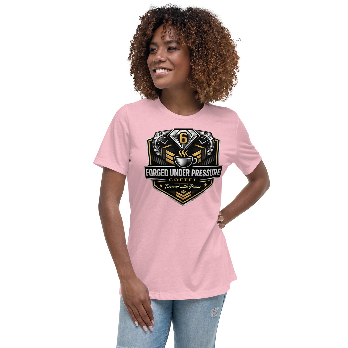 Women's Relaxed T-Shirt - Forged Under Pressure Coffee