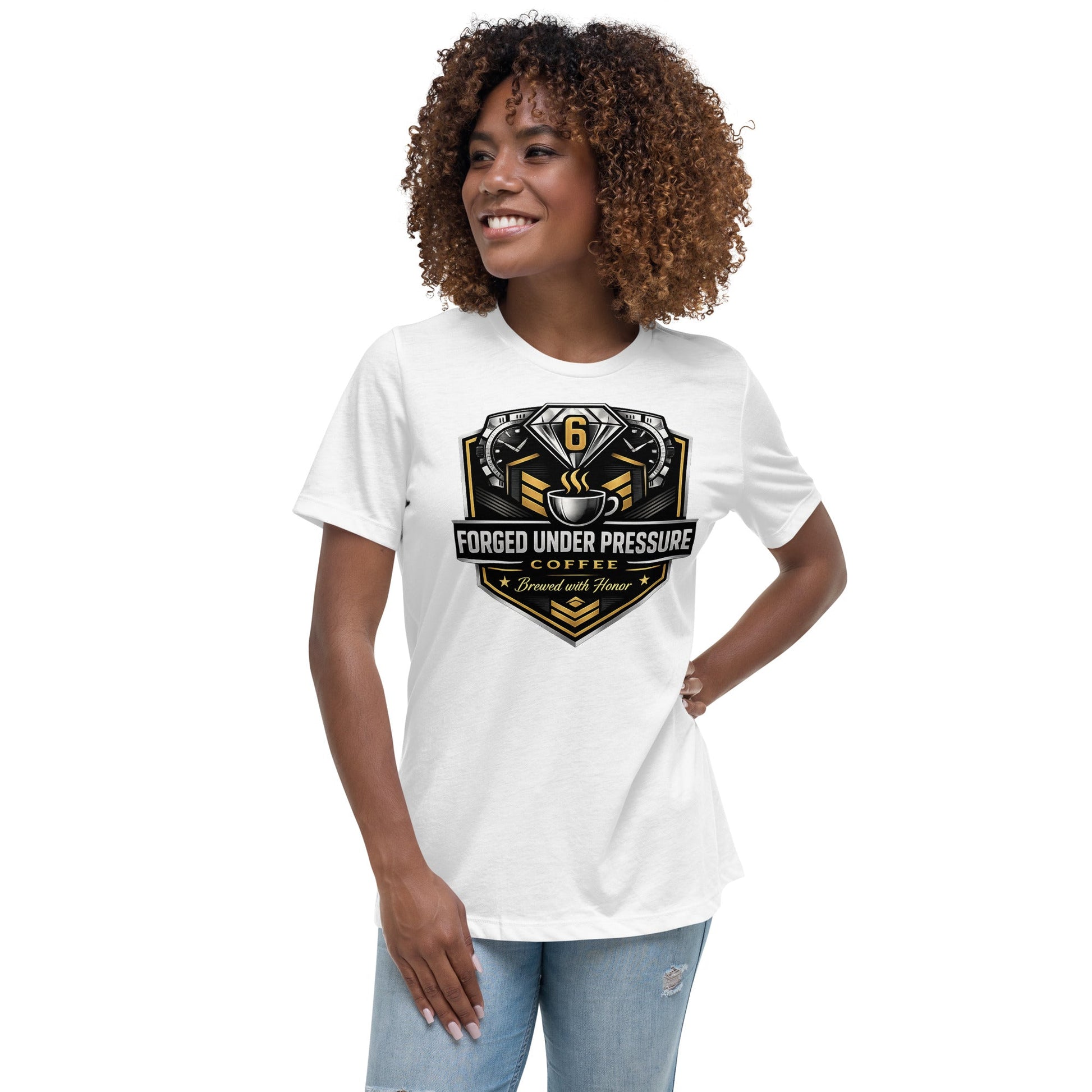 Women's Relaxed T-Shirt - Forged Under Pressure Coffee