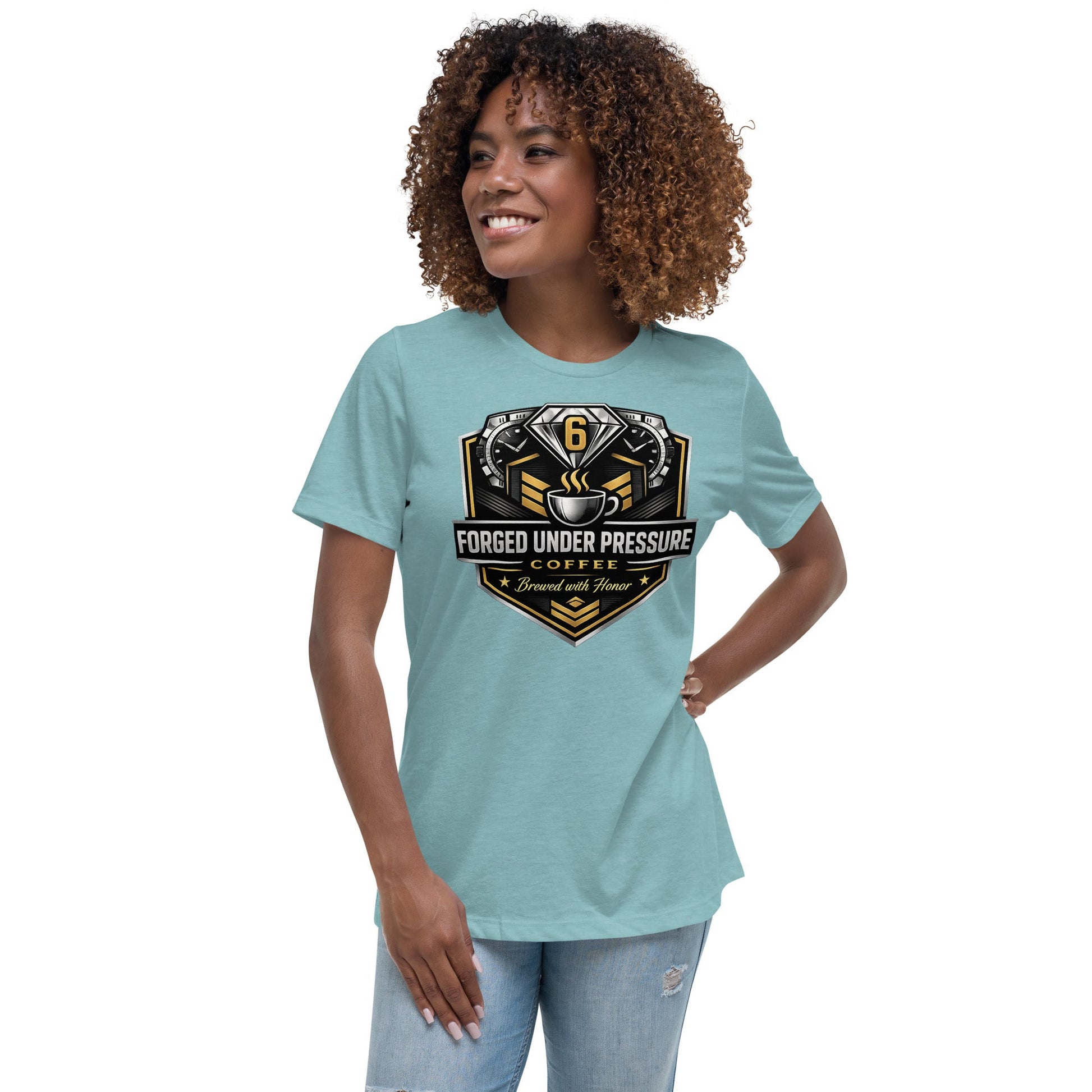 Women's Relaxed T-Shirt - Forged Under Pressure Coffee