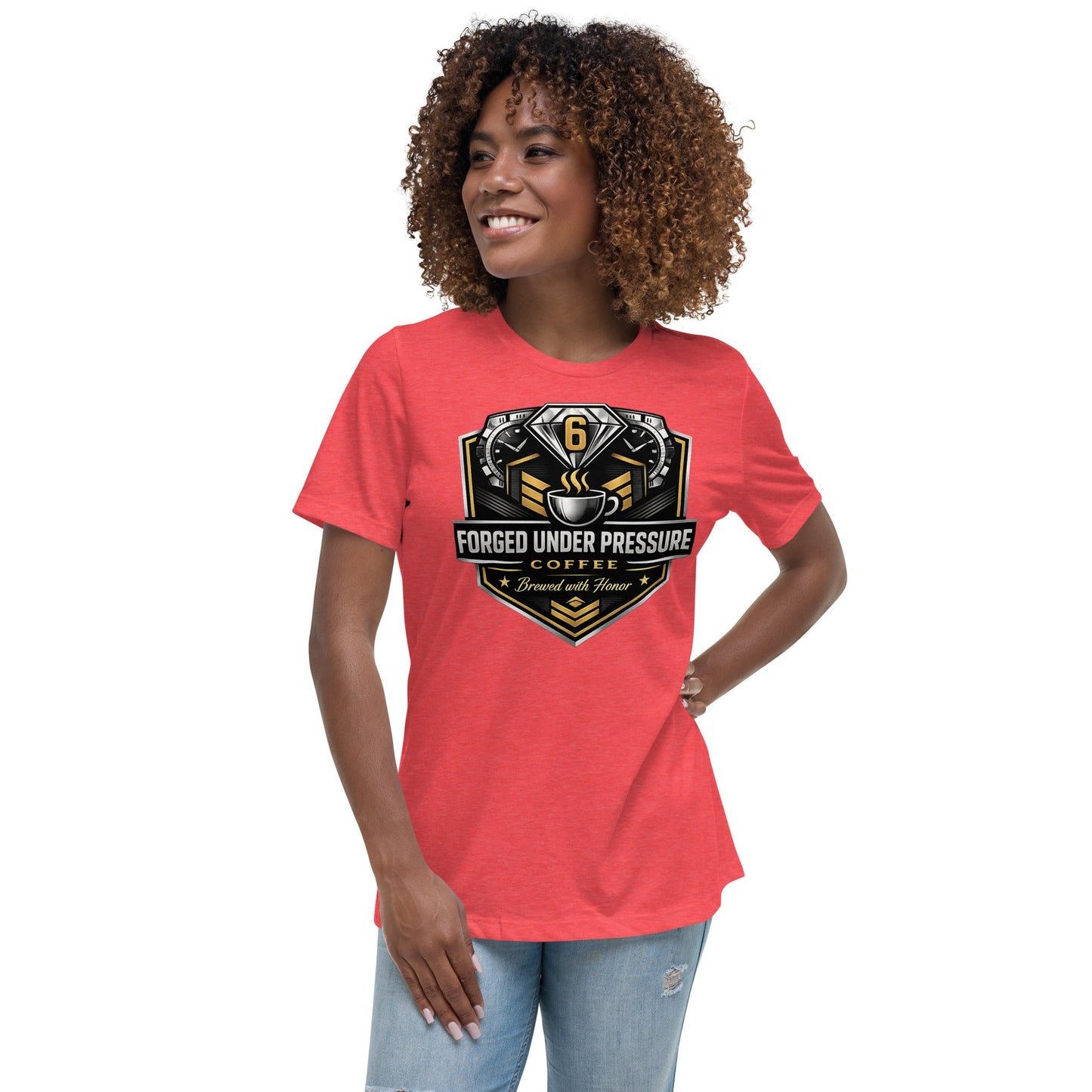 Women's Relaxed T-Shirt - Forged Under Pressure Coffee