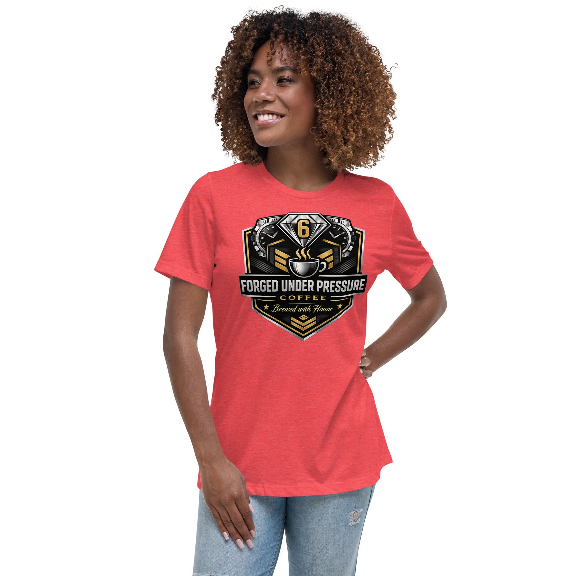 Women's Relaxed T-Shirt - Forged Under Pressure Coffee