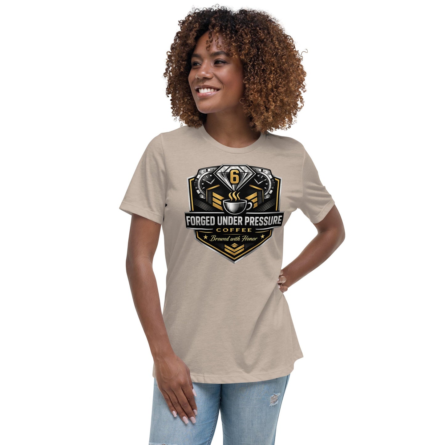 Women's Relaxed T-Shirt - Forged Under Pressure Coffee